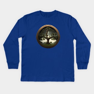 Isometric Tree Geometric Forest Vintage Since Retro Kids Long Sleeve T-Shirt